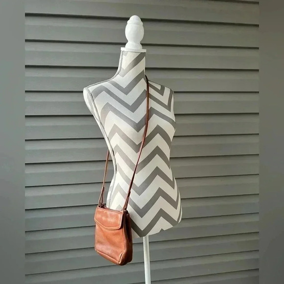 Fossil Handbags - Vintage Fossil Brown Leather Small Crossbody Shoulder Bag Purse